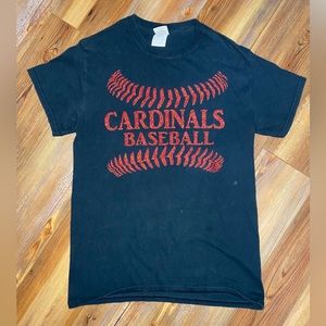 Gildan Heavy Cotton “Cardinal Baseball” Short Sleeve // Black // Size Small